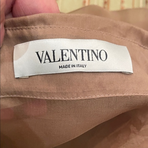 Valentino Sheer Ruffle Lace Blouse - Tan - Picture 4 of 10